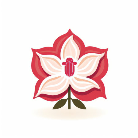 the magnolia icon, a vibrant symbol of hispanic heritage month, shines against a crisp white background, its bold, solid colors and meticulous pixel-perfect design evoking the rich cultural heritage of the hispanic community, perfect for celebrating diversity and inclusivity. ai generatedの素材