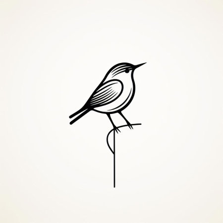 the bird, illustrated in a simple yet elegant line drawing style on a pristine white background, exudes a sense of minimalistic sophistication, perfect for modern design enthusiasts and bird lovers alike, evoking feelings of freedom and serenity in a subtle yet striking visual representation. ai generatedの素材