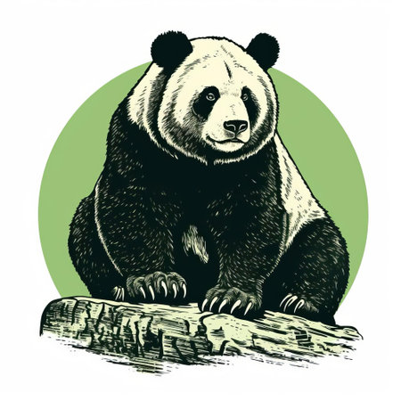 the panda bear stamp, showcased on a pristine white background, boasts a charming vintage aesthetic thanks to its green ink and intricate line engraving style, evoking a sense of nostalgia and classic philately, perfect for collectors and enthusiasts of rare postage stamps. ai generatedの素材