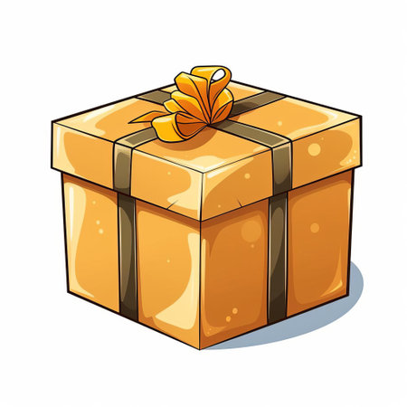 a colorful box sits prominently on a clean white background in this playful vector cartoon illustration, perfect for e-commerce, packaging, and shipping designs, featuring a minimalist aesthetic and bold lines, ideal for logos, icons, and graphics. ai generatedの素材