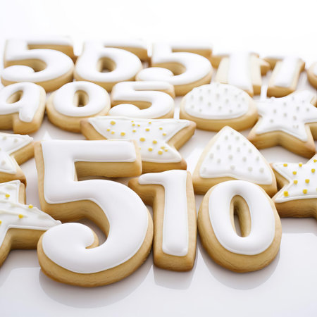 cookies, freshly baked and perfectly arranged, sit atop a pristine white background, showcasing their golden brown edges and soft centers, with the numeral five-hundred-fifty prominently displayed, ideal for food bloggers, recipe developers, and social media influencers seeking high-quality dessert photography. ai generatedの素材