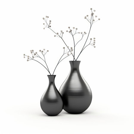 the elegant metal vase, adorned with intricate designs, beautifully showcases a stunning bouquet of fresh flowers, perfectly isolated on a crisp white background, creating a serene and minimalist still-life composition, ideal for home decor inspiration or floral arrangement ideas. ai generatedの素材