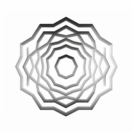 the curvilinear octagon, a unique geometric shape, stands out against a crisp white isolated background, showcasing its intricate curves and minimalist design, perfect for use in modern graphics, logos, and architectural visualizations, highlighting simplicity and elegance. ai generatedの素材