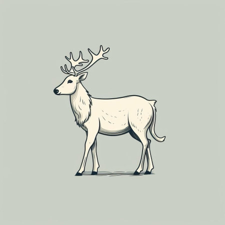 this whimsical reindeer illustration features a minimalist, hand-drawn design, showcasing the festive animal's iconic antlers and gentle eyes, perfect for christmas decorations, winter wonderland themes, and holiday cheer, evoking a sense of childlike wonder and festive magic. ai generatedの素材