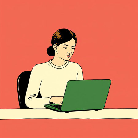 the woman in this vibrant illustration, created by renowned artist jean jullien, embodies the essence of fauvism art style, characterized by bold brushstrokes and vivid colors, reminiscent of henri matisse and andre derain's works, with a modern twist, blending dell's sleek technology with a feminine touch. ai generatedの素材
