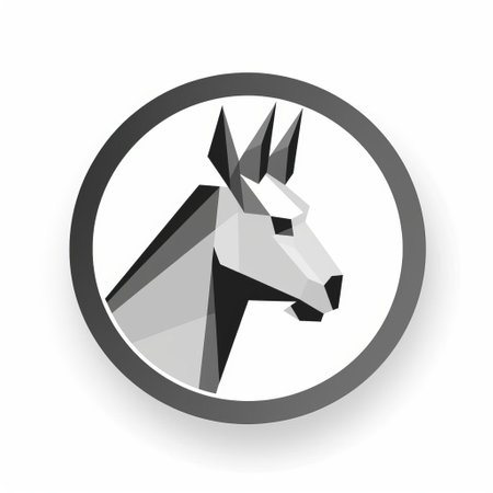 the donkey icon, set against a crisp white background, showcases a stunning minimalist design pattern, perfect for modern digital projects, logos, and branding materials, evoking a sense of simplicity, elegance, and rustic charm, ideal for farm, animal, and countryside-themed designs. ai generatedの素材