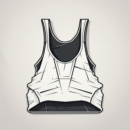 tank top illustration showcases a simple flat line drawing with minimalistic design, featuring flat shading and bold outlines that create striking contrast against a crisp white background, resulting in a visually appealing black and white graphic design. ai generatedの素材