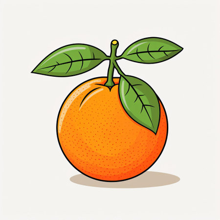 a clementine is beautifully illustrated in a simple marker drawing, presented as a flat 2d vector on a clean white background, perfect as an svg cut file for crafters and designers, featuring a delicate line art drawing that captures the citrus fruit's vibrant essence. ai generatedの素材