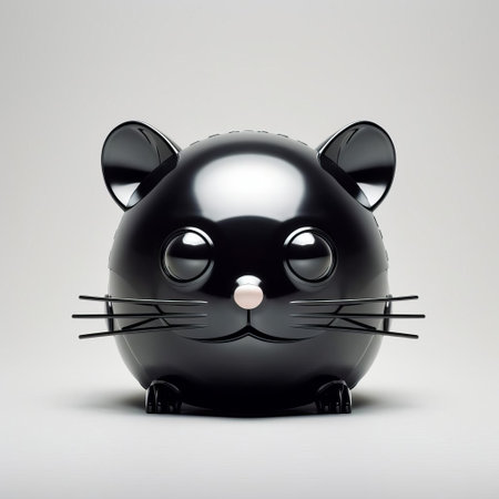 this stunning hamster icon, crafted with refined lines and precise details, exudes strength and determination, its sleek black design elegantly contrasting against a clean white background, perfect for pet lovers, animal enthusiasts, and designers seeking modern, high-quality graphics for websites, blogs, and social media platforms. ai generatedの素材