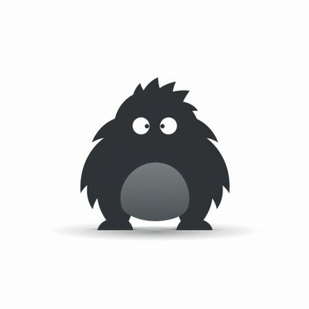 the monster, depicted in a minimalist 2d vector icon style, is shown in a sideview, looking down with an intimidating gaze, perfect for logos, branding, and digital designs requiring a fearsome yet simplistic creature illustration, ideal for fantasy, gaming, and adventure-themed projects. ai generatedの素材