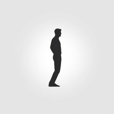 the businessman, depicted in a minimalist 2d vector icon style, is shown in a side view, looking down, conveying a sense of contemplation and professionalism, perfect for corporate branding, entrepreneurship, and professional services, evoking feelings of trust and reliability. ai generatedの素材