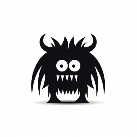 the monster, depicted in a minimalist 2d vector icon style, is shown in a sideview, looking down with an intimidating gaze, perfect for logos, branding, and digital designs requiring a fierce and powerful creature, ideal for fantasy, gaming, and entertainment industries. ai generatedの素材