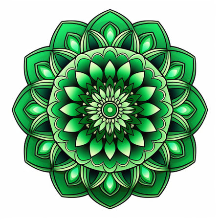 the mandala, a mesmerizing geometric pattern inspired by nature's spirals, takes center stage in this stunning black and white design, featuring crisp and clear lines against a pristine white background, drawing the viewer's eye to its intricate center, perfect for high-resolution prints and digital displays. ai generatedの素材