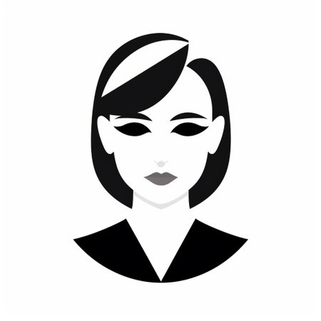 julia, a stylish icon of a pattern, stands out against a clean and crisp white background, exuding a sense of modern minimalism and sophistication, perfect for designs requiring a touch of elegance and simplicity in graphic design, digital art, and visual communication. ai generatedの素材