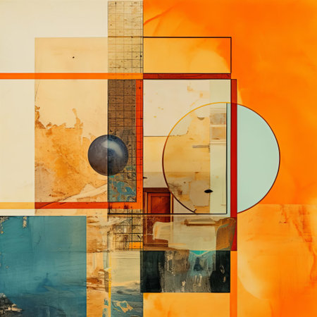 the vibrant orange background textures, carefully crafted with a cutout cadre, showcase a stunning realism in this abstract collage, where every detail is meticulously enhanced to perfection, thanks to the 32k high-resolution quality, cleverly composed following the rules of third and golden ratio principles. ai generatedの素材