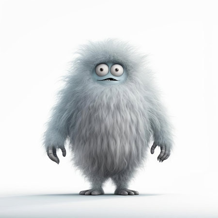 the monster, depicted in a minimalist style, stands out against a pristine white isolated background, its full body showcased in a striking pose, evoking a sense of eerie fascination, perfect for horror or fantasy-themed designs, illustrations, and digital art projects. ai generatedの素材