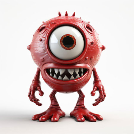 the cyclops, a mythical one-eyed giant, stands proudly in a full-body pose on a pristine white isolated background, showcasing its muscular physique and intimidating presence, perfect for fantasy and mythology-inspired designs, illustrations, and digital art projects. ai generatedの素材