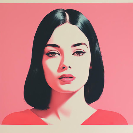 the woman in this stunning minimal screenprint illustration exudes elegance, her delicate features and subtle expressions masterfully captured in a limited color palette, reminiscent of vintage risograph prints, perfect for art enthusiasts and collectors of contemporary female portraits. ai generatedの素材