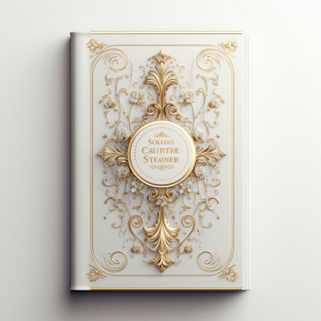 the book design, featuring a sleek and modern cover, sits elegantly on a pristine white background, showcasing the perfect blend of typography, color, and imagery, ideal for authors and publishers seeking professional and eye-catching book covers for their literary masterpieces. ai generatedの素材