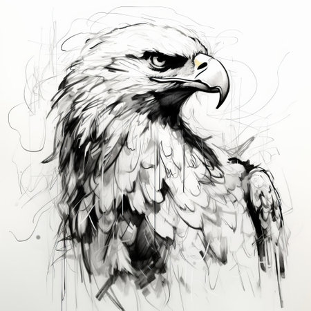 the eagle, with its majestic wings outstretched, stands proudly on a pristine white isolated background, its sharp talons and strong feathers showcased in stunning detail, a testament to the beauty of nature and wildlife photography, highlighting the bird's regal presence and freedom. ai generatedの素材