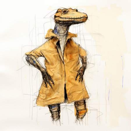 the caiman, a large reptile species, is showcased in a stunning blind contour illustration, capturing its full body in exquisite detail, set against a pristine white isolated background, highlighting its scaly skin and powerful physique, perfect for wildlife enthusiasts and reptile lovers. ai generatedの素材