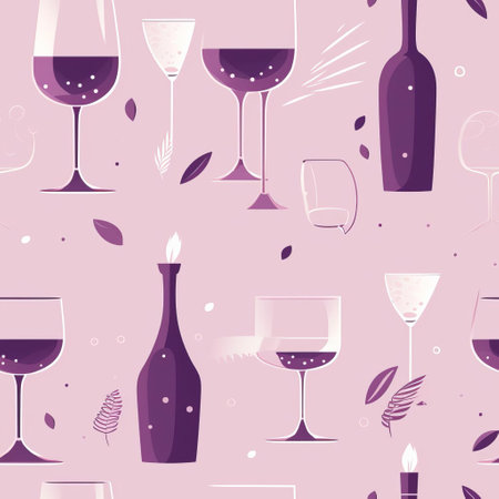 the violet champagne pattern features a modern, minimal, and endless design that exudes luxury and sophistication, perfect for wallpaper, fabric, or gift wrap, adding a touch of elegance to any space with its subtle, shimmering hues of violet and champagne. ai generatedの素材