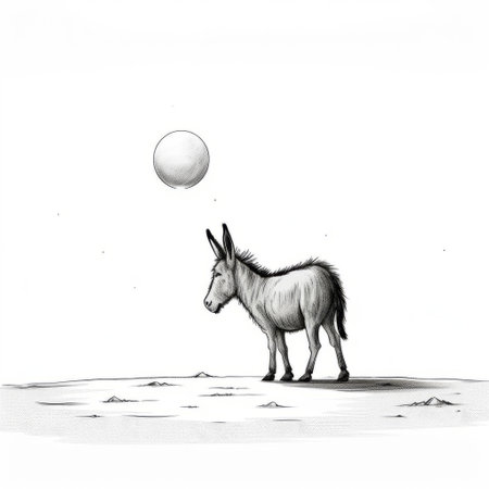 this donkey, set against a crisp white background, is a stunning illustration that embodies the minimalist style reminiscent of edward gorey and oliver jeffers, showcasing a unique blend of whimsy and sophistication in its vector design, making it a trending masterpiece on artstation and dribbble. ai generatedの素材