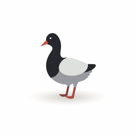 the american coot icon, set against a crisp white background, showcases a stunning 2d design that exudes simplicity and minimalism, making it perfect for nature enthusiasts, birdwatchers, and designers seeking elegant wildlife illustrations for their projects. ai generatedの素材
