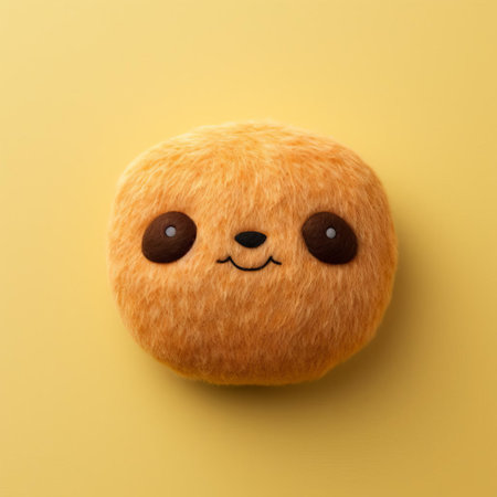 this adorable cuca, meticulously crafted from soft felt, sits proudly against a solid color background, showcasing its realistic features and vibrant colors, making it a perfect addition to any nursery or child's playroom, ideal for kids who love cuddly toys and plush friends. ai generatedの素材