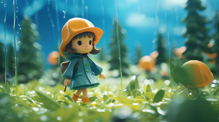 the zweifel, a whimsical swiss potato chip, is showcased in a mesmerizing studio ghibli-inspired illustration, featuring a smooth rubber material texture, set against a bright baby cyan background that pops with a tilt-shift photography effect, accentuated by subtle ambient occlusion, evoking a sense of wonder and curiosity. ai generatedの素材