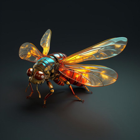 this firefly, also known as a lightning bug, is beautifully showcased on a transparent background in stunning 3d realism, highlighting its intricate details, vibrant colors, and delicate wings, providing a mesmerizing visual experience for nature lovers and insect enthusiasts alike. ai generatedの素材