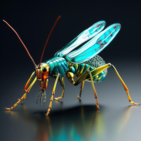 the damsel bug, a beneficial insect in gardens, is showcased in stunning 3d realism on a transparent background, highlighting its slender body, delicate wings, and vibrant coloration, making it a valuable asset for organic pest control and a fascinating subject for entomology enthusiasts. ai generatedの素材