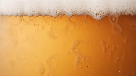 the beer surface showcases a mesmerizing pattern in a top view, set against a rich navy background, providing ample empty copy space for creative text or design elements, perfect for beer enthusiasts, breweries, and advertising campaigns focused on craft beer, beer culture, and pub lifestyle. ai generatedの素材