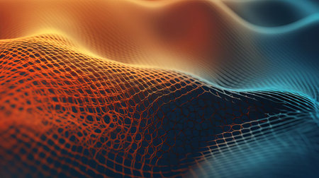 the fabric features a detailed woven texture background with a mesh pattern, showcasing an oily sheen that catches the light, perfect for use as a unique wallpaper or design element in textile, fashion, or interior design projects, evoking a sense of luxury and sophistication. ai generatedの素材