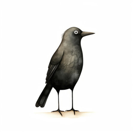 the bird, a vibrant creation by renowned artist jon klassen, perches proudly on a pristine white isolated background, showcasing its full body in a stunning display of plumage and poise, evoking a sense of whimsy and wonder in this delightful piece of modern bird art. ai generatedの素材