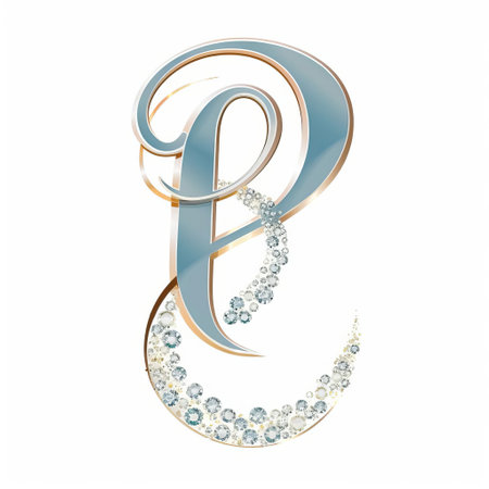 the letter psi logo, a luxurious lettermark adorned with rhinestones, exudes elegance in a jimmy choo-inspired design, set against a crisp white isolated background, perfect for high-end fashion brands and sophisticated visual identities, evoking glamour and sophistication. ai generatedの素材