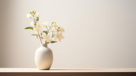 a vase arrangement of larkspur flowers exudes modern elegance, showcasing a minimalist approach with clean lines, a simple color palette, and soft, subtle lighting, capturing the essence of modern floral arrangement and still life photography, perfect for modern home decor and interior design. ai generatedの素材