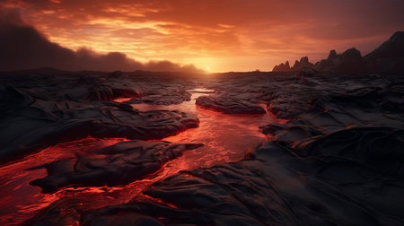 "aerial drone captures a breathtaking lava field shot of a serene sandy beach, showcasing warm color grading and hyper-realistic details, evoking the style of famous drone photographers, perfect for tropical vacation inspiration, coastal landscape enthusiasts, and travel photography aficionados.", ai generatedの素材