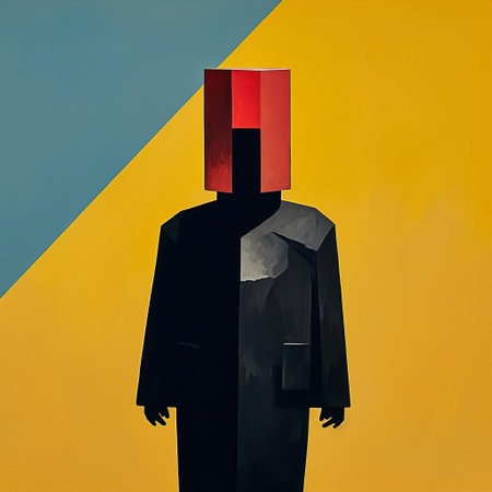 the griffin humanoid, a fusion of mythical creature and modern art, stands proudly against a vibrant suprematism-inspired background, showcasing the beauty of minimalism in its geometric shapes and bold colors, evoking a sense of futuristic elegance and avant-garde sophistication. ai generatedの素材