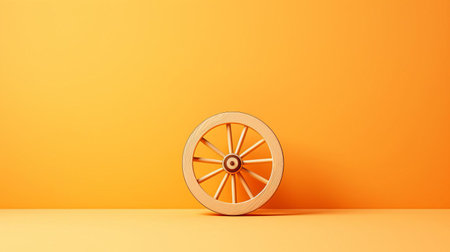 a sleek wheel stands out against a solid background, providing ample copy space for creative text or design elements, perfect for automotive, cycling, or industrial-themed projects, conveying a sense of movement, speed, and dynamism. ai generatedの素材