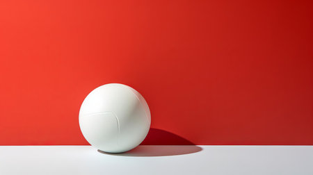a white ball sits isolated on a solid colored background, providing ample copy space for text or design elements, making it an ideal image for advertisements, product promotions, or educational materials, perfect for highlighting a central theme or concept. ai generatedの素材