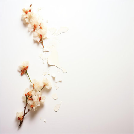 paper stands out against a simplistic white background in this clean and minimalistic photo, showcasing the texture and natural beauty of the material, perfect for design inspiration, craft projects, and artistic expressions. ai generatedの素材