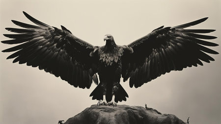 the eagle, a striking film still, showcases the majestic beauty of nature through the lens of renowned german photographer karl blossfeldt, capturing the intricate details and textures of botanical specimens, highlighting the artistic intersection of photography and botany in early 20th-century art. ai generatedの素材
