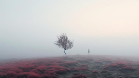 heath, a serene and picturesque landscape, stretches as far as the eye can see, with its vibrant green hues and gentle rolling hills, evoking a sense of tranquility and connection with nature, perfect for hiking and outdoor enthusiasts, capturing the beauty of the natural world. ai generatedの素材
