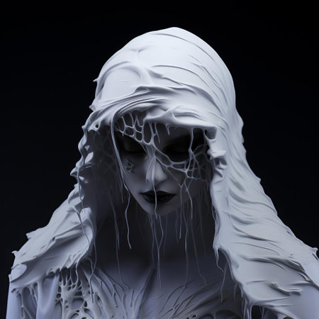 the silhouette stands out dramatically against a pristine white background, its dark, mysterious form evoking a sense of elegance and sophistication, perfect for use in abstract art, design, or as a striking visual element in modern photography and graphic design projects. ai generatedの素材