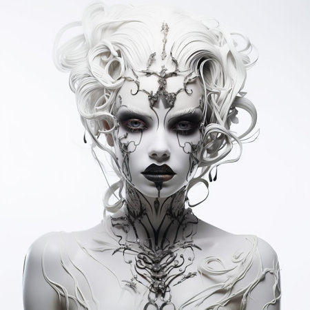 elegant woman posing in a stunning white background, surrounded by soft natural light, showcasing her beauty and sophistication, perfect for fashion, portrait, and lifestyle photography, capturing the essence of femininity and glamour in a serene atmosphere. ai generatedの素材