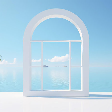 the 3d window, isolated on a pristine white background, showcases a stunning full-body representation, perfect for architectural visualizations, product designs, and digital art, highlighting the intricate details and textures of the modern window frame and glass panes. ai generatedの素材