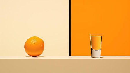 the belgian dubbel beer bottle stands out against a minimalist background, surrounded by simple yet vibrant orange art elements, evoking a sense of modern sophistication and elegance, perfect for beer enthusiasts and art lovers alike, highlighting the rich flavors and aromas of this complex brew. ai generatedの素材