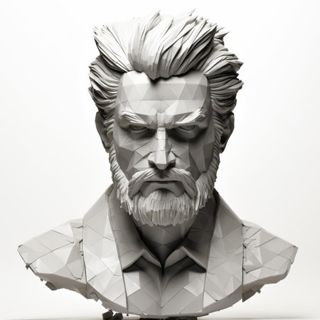 logan, a stylish 3d male character, poses confidently against a crisp white background, flaunting his sleek comb-over hairstyle, perfect for modern digital designs, avatars, and virtual try-on applications, showcasing a trendy and sophisticated look. ai generatedの素材