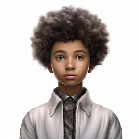 the portrait painting showcases a realistic and detailed artwork style, characterized by its meticulous attention to capturing the subtleties of the subject's features and textures, resulting in a lifelike representation that highlights the nuances of human expression and emotion. ai generatedの素材